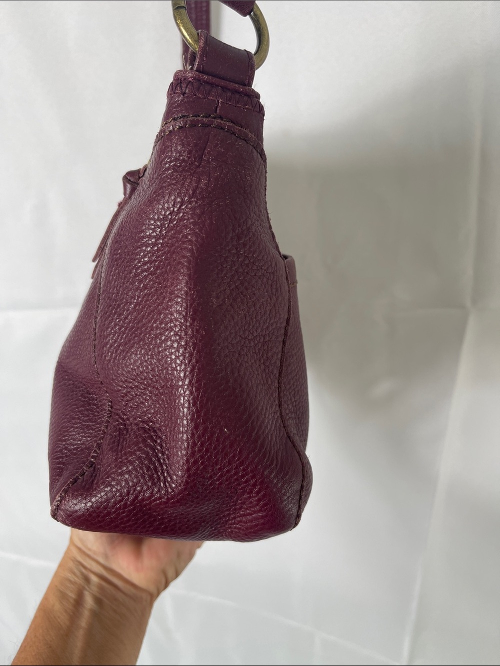 The Sak Leather Shoulder Bag in Deep Plum - Picture 7 of 15